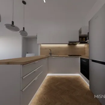 Návrh interiéru kuchyně s moderním podsvícením